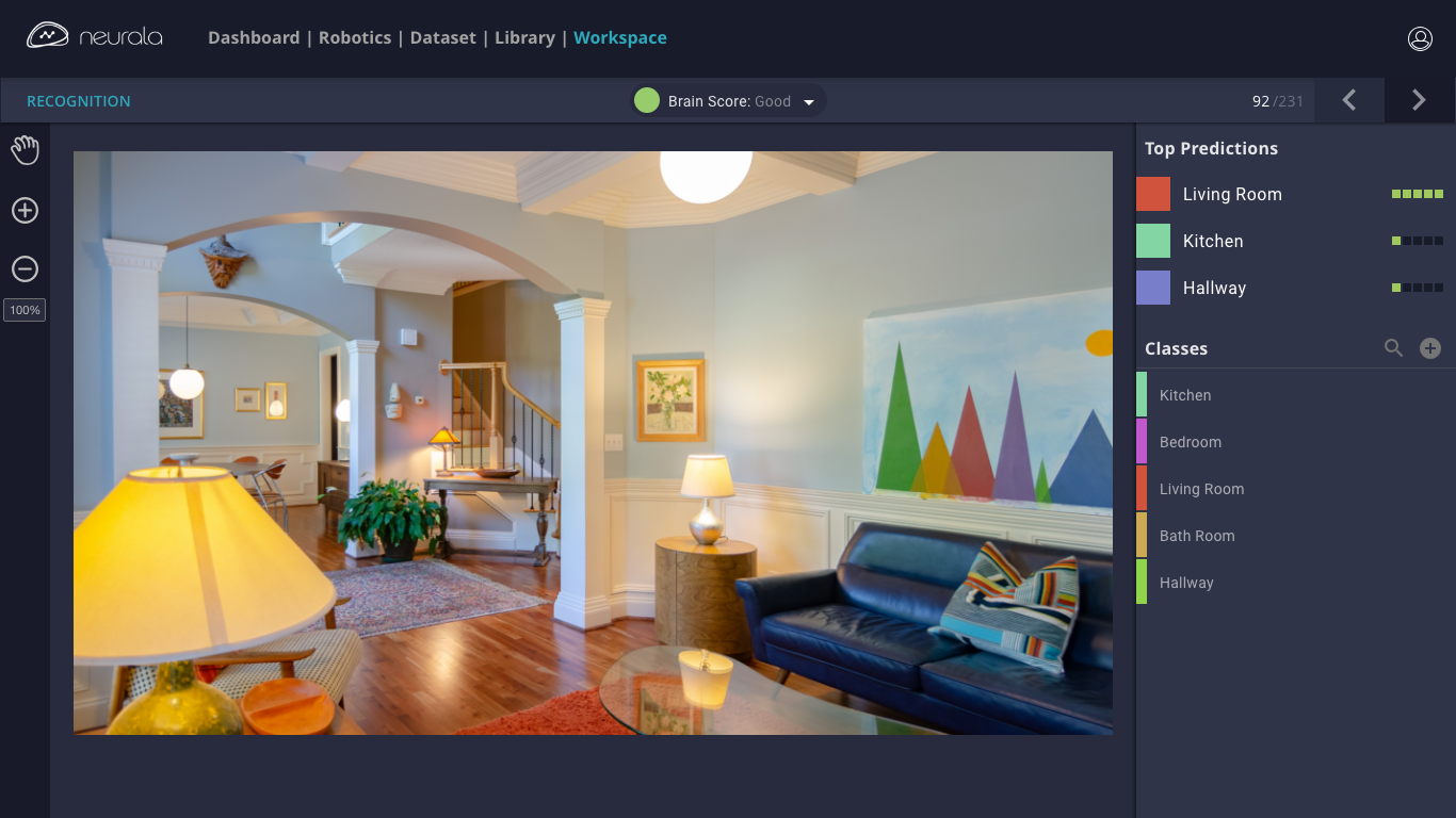 Visual AI Software Living Room Workspace